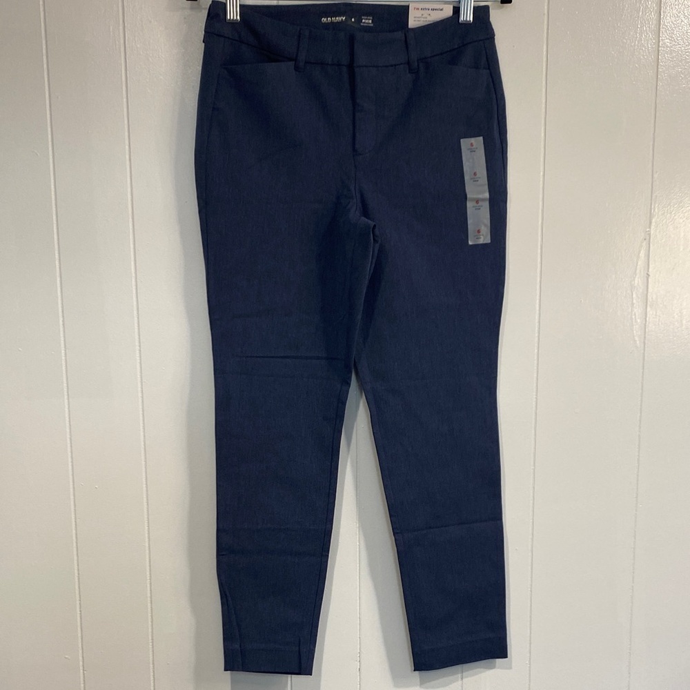 Old Navy Pixie Pants | High Rise | Blue | Stretch Slim Ankle | NWT | Size 6
